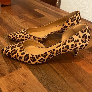 J crew leopard print kitten heel